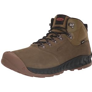 KEEN Nxis Explorer Mid waterdichte wandelschoenen voor heren, Donker Olijf Zwart, 40.5 EU