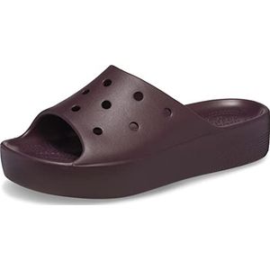 Crocs Klassieke Platform Slides voor Vrouwen, Donkere kersen, 34/35 EU