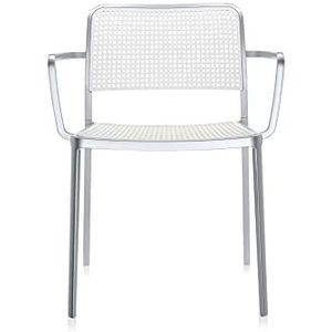 Kartell Audrey Shiny stoel, plastic, aluminium glossy/wit, 51 x 80 x 60 cm
