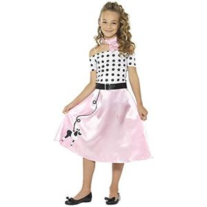 Smiffys 24668L jurk voor meisjes in de stijl van de jaren '50, met poedelmotief