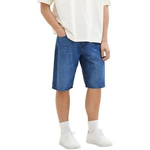 TOM TAILOR Heren 1036290 Bermuda Jeans Shorts, 10119-Used Mid Stone Blue Denim, 32, 10119 - Used Mid Stone Blue Denim, 32