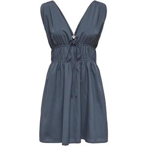 ONLY Dames Onlfeline Life Sl V-Neck Dress WVN, blauw (ombre blue), L