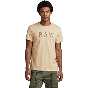 G-STAR RAW Men's RAW r t T-shirt, beige/kaki (postzak D22776-C506-1868), XS, beige/kaki (postbag D22776-c506-1868), XS