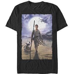 Star Wars: Episode 7 - Rey Painting Unisex Crew neck T-Shirt Black XL