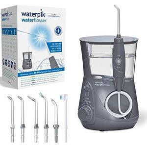 Waterpik Ultra Professional Waterflosser met 7 Tips en Geavanceerde Drukregelaar met 10 Instellingen, Apparaat voor het Verwijderen van Tandplak, Grijs (WP-667EU)