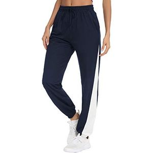 Doaraha Sportbroek voor dames, van katoen, groot, met 4 zakken, comfortabel en licht, geschikt voor joggers, gymnastiek, joggen en thuis, oversized S-XXL