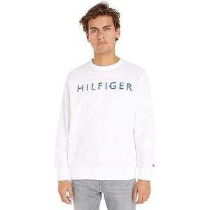 Tommy Hilfiger Heren Hilfiger Inkt Crewneck Sweatshirts, Wit, XL, Kleur: wit, XL