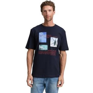 TOM TAILOR - Shirt - Navy - Lichtblauw - Rood - Wit - Kwartmouw