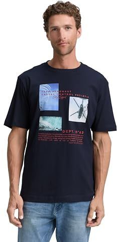 TOM TAILOR - Shirt - Navy - Lichtblauw - Rood - Wit - Kwartmouw