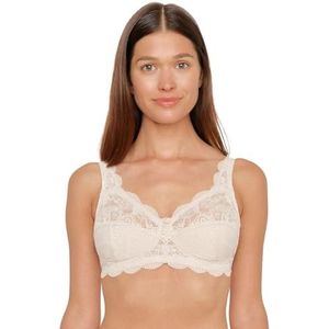 SUSA Latina, beha voor dames, zonder beugel, met genaaide cups en in lengte verstelbare bandjes, ideale grip, haaksluiting, Beige (Skin 288), 80B