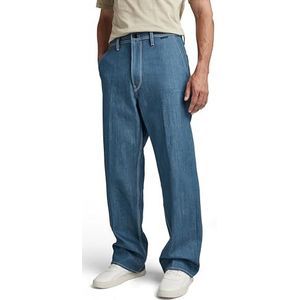 G-STAR RAW Heren Modson Straight Chino Broek, Blauw (Raw Denim D318-001), 32W / 34L, Blauw (Raw Denim D318-001), 32W x 34L