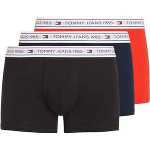 Tommy Jeans Heren Trunk, Zwart/Hete Warmte/Drk Ngh Nvy, XL