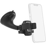 Hama Easy Snap telefoonhouder voor de auto (voor smartphones met een breedte van 5,5 tot 8,5 cm, zuignaphouder, 360 graden draaibaar) zwart