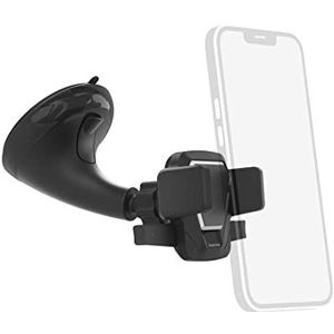 Hama Easy Snap telefoonhouder voor de auto (voor smartphones met een breedte van 5,5 tot 8,5 cm, zuignaphouder, 360 graden draaibaar) zwart