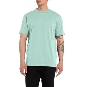 Replay Basic T-shirt voor heren, regular fit, katoen, korte mouwen, 189 Jade Green, M