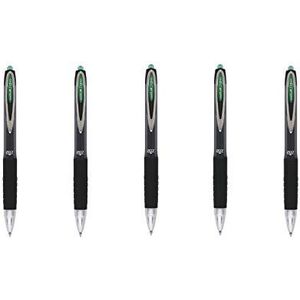 uni-ball - Uni Mitsubishi Pencil – gelpen voor lange houdbaarheid Signo 207 UMN207 – antislip greep – stalen punt 0,7 mm – gemiddelde schrijfsnelheid – schrijfvloeistof – groene inkt – 5 stuks