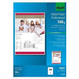 SIGEL IP383 Inkjet papier Professional, A3, 100 vellen, speciaal gecoat mat, wit, 160 g