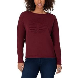 Timezone Dames Fancy Knit Pullover Barolo Red Melange, S
