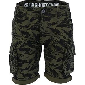 Alpha Crew Shorts voor heren, 634-brushstroke groen, 33W