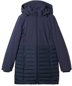 TOM TAILOR - Hybride Gewatteerde Damesjas - Sky Captain Blue - Met Capuchon