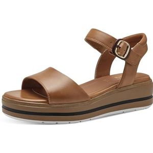 Jana Softline 8-28268-42 300 TAN Comfortabele extra brede alledaagse schoen, feestelijk, elegant, platte sandalen, 38 EU breed, tan, 38 EU Breed