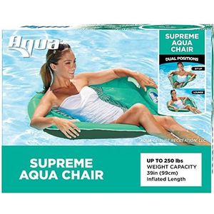 Aqua LEISURE Aqua Deluxe Supreme Hex Lounge, Luxe stof, Suntanner stoel, Volwassen Zwembad Float, Heavy Duty, Teal Varen, Textiel