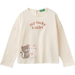United Colors of Benetton T-shirt voor meisjes en meisjes, Wit, 18 mesi
