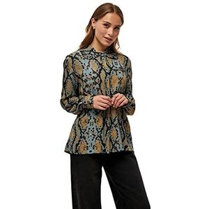 Minus Dames Alyx Button Down Shirt, Misty Blue Snake Print, 42