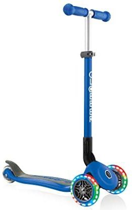 Globber - Primo Foldable Lights Scooter - Zwart - Hoogwaardige Componenten