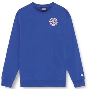 Champion Legacy Modern Basket B-Spring Terry Crewneck Sweatshirt voor kinderen en jongens, NACHT BLAUW, 13-14 jaar