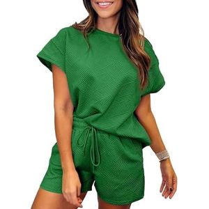 Veriliss gym sets voor vrouwen trainingspak, dames volledige set outfits trainings yoga shorts, leggings sportpak kleding, atletische fitness sportkleding, 2 stuks, Groen, S