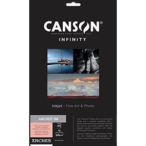 Canson Infinity Arches 88, 100% gesatineerd, 310 g, A4, 10 stuks, natuurlijk wit