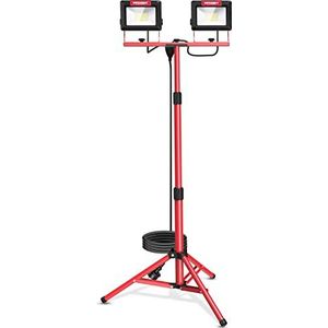 LED-projector op statieven 2 x 60W, HYCHIKA 14.000LM LED-werklampen met verstelbaar telescopisch metalen statief, waterdicht IP65, 360 ° rotatie, 3M-kabel