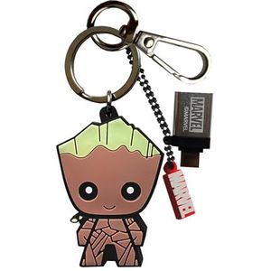 WONDEE Marvel Gifts 2-in-1 USB-stick + originele sleutelhanger van Groot, USB-stick met USB-C-adapter van 32 GB, Marvel-Disney-sleutelhanger/pendrive als cadeau, Disney Groot cadeau