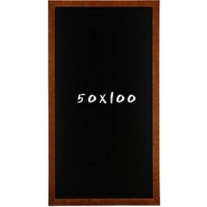 Postergaleria krijtbord voor muur | 50x100cm | Bruin | Schoolbord van grenenhout (HDF) | met krijt en een touwtje om op te hangen | voor keukens, cafés, winkels | Veel kleuren | 6 maten