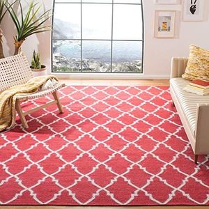 Safavieh Dhurrie tapijt, DHU564 modern 160 x 230 cm rood/ivoor.