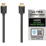 Hama HDMI-kabel, 8 K, 00205242 inch (2 m), hoge resolutie, gecertificeerd, stekker op stekker, 2 m, zwart