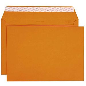 Elco 24095.82 Color Box met deksel en 200 enveloppen/verzendtas, zelfklevende sluiting, C4, 120 g, oranje, venster: nee