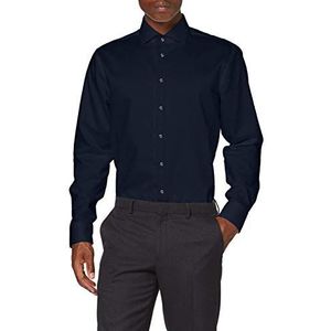 Seidensticker Zakelijk overhemd voor heren, strijkvrij, getailleerd overhemd met lange mouwen, Kent kraag, 100% katoen