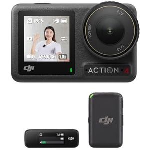 DJI Osmo Action 4 Standard Combo - 4K /120 fps waterdichte actiecamera met een 1/1,3 inch sensor, zwart & DJI Mic (1 TX + 1 RX), draadloze lavalier-microfoon, draadloze microfoon