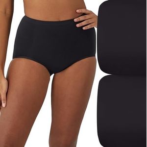 Bali Women's Shapewear Seamless Brief Ultra Control 2-Pack, Black, Medium
