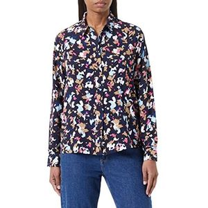 s.Oliver Dames viscose blouse met allover-print, blauw, 40