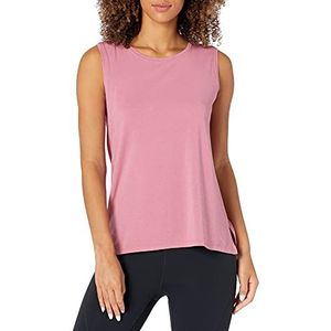 Amazon Brand - Core 10 vrouwen zachte Pima katoen stretch volledige dekking Yoga Mouwloze Tank,Blozen,S