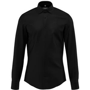 Seidensticker - 645075 - Chemise d'affaires - Zwart - Extra Lange Mouwen - Slim Fit