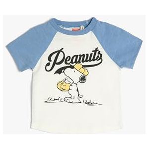 Koton Babyboy Snoopy T-shirt gelicentieerd korte mouwen ronde hals katoen, ecru(010), 6-9 Maanden