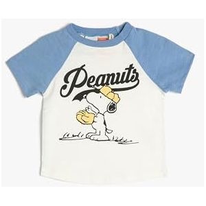 Koton Babyboy Snoopy T-shirt gelicentieerd korte mouwen ronde hals katoen, ecru(010), 6-9 Maanden