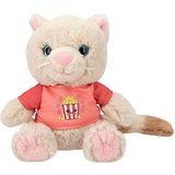 Depesche 12358 TOPModel Cutie Star - knuffel kat Ginger met superzachte vacht, ca. 18 cm hoog knuffel met donkere knoopogen en T-shirt