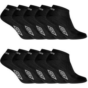 Umbro Herensokken, 10 stuks, sportkleding, antislip, 39/42, Wit/Zwart, 39-42 EU