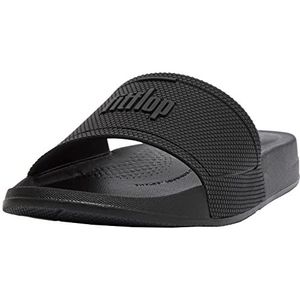 FitFlop - Iqushion Pool Slide Tonal Rubber - Slippers - Zwart