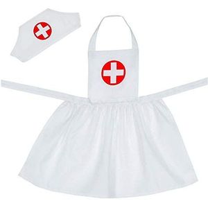 Widmann 00055 verpleegster set voor kinderen, meisjes, wit, 113 cm